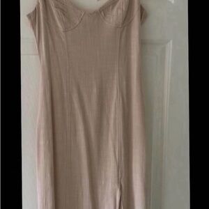 Zara Light Tan Sleeveless Dress